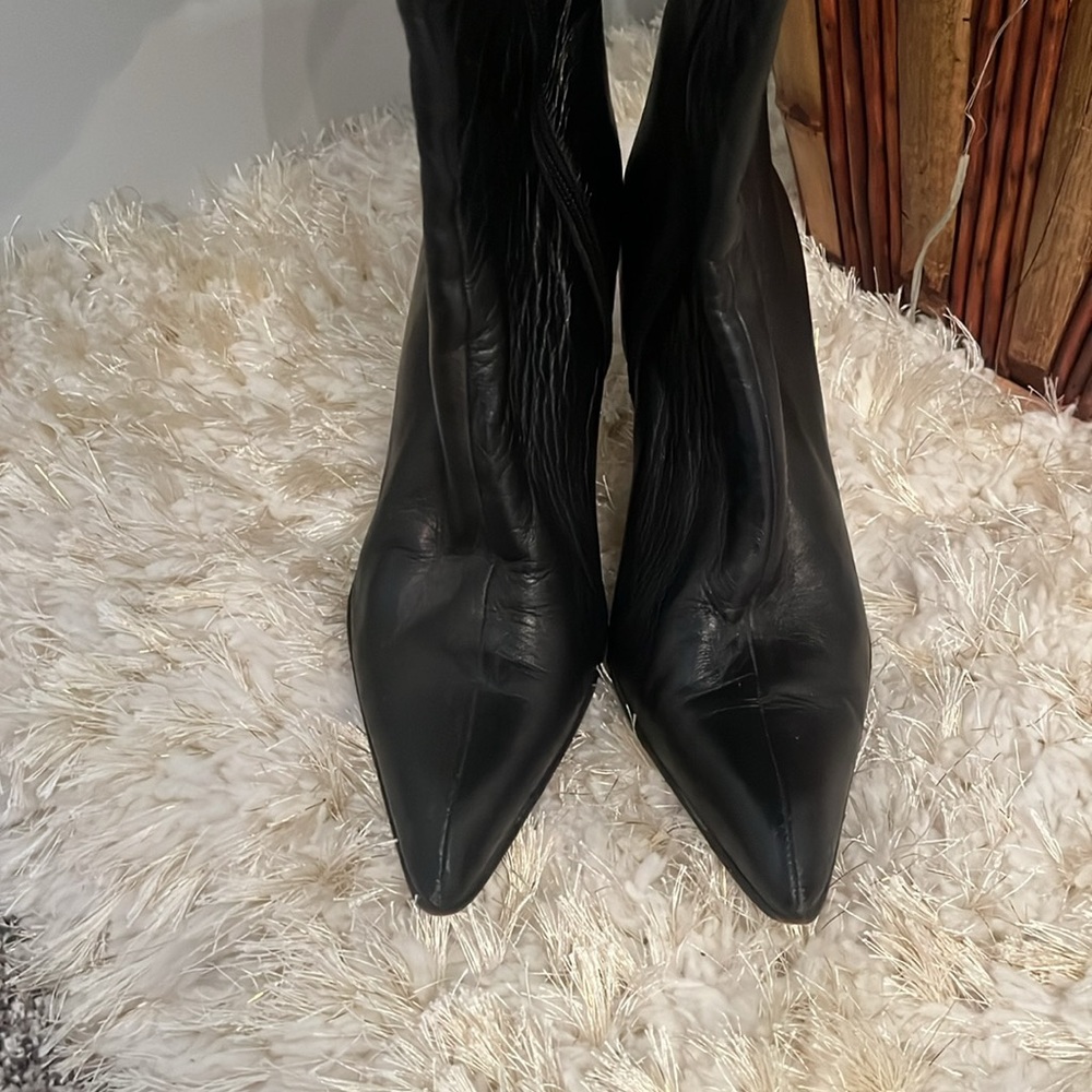 Via Spiga zip up black leather calf boots - Picture 3 of 3